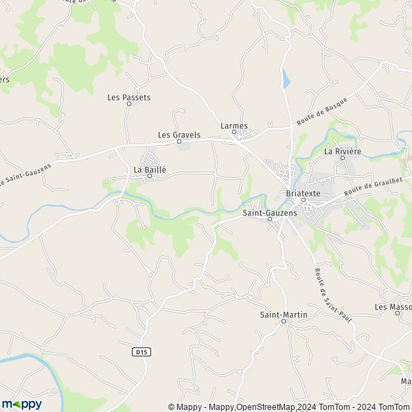 La carte pour la ville de Saint-Gauzens 81390