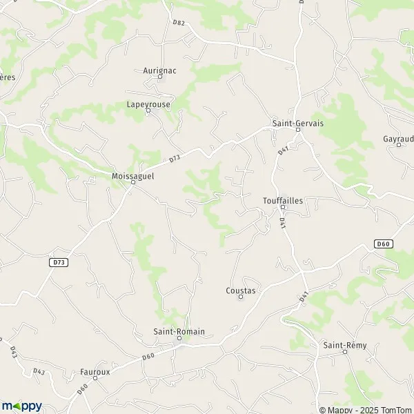 La carte pour la ville de Touffailles 82190