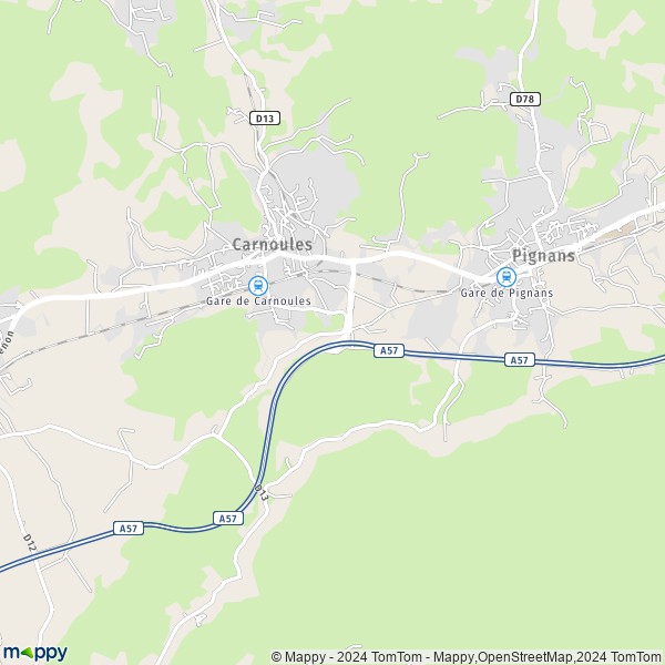 La carte pour la ville de Carnoules 83660
