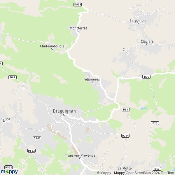 La carte pour la ville de Figanières 83830