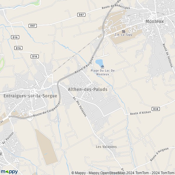 La carte pour la ville de Althen-des-Paluds 84210