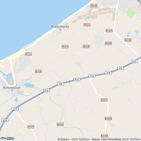 La carte pour la ville de 8430-8434 Middelkerke