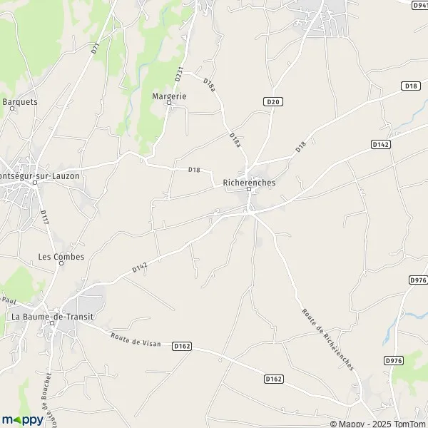 La carte pour la ville de Richerenches 84600