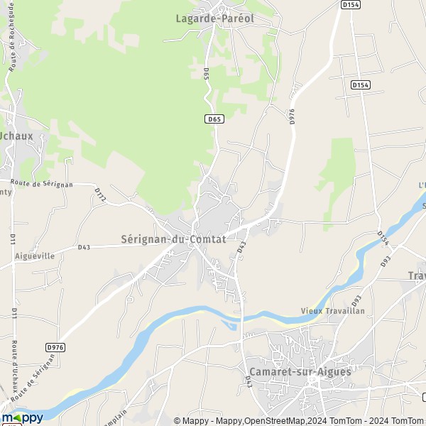 La carte pour la ville de Sérignan-du-Comtat 84830
