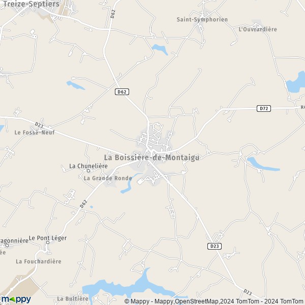 La carte pour la ville de La Boissière-de-Montaigu 85600