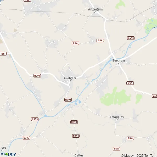 La carte pour la ville de 8580-8583 Avelgem