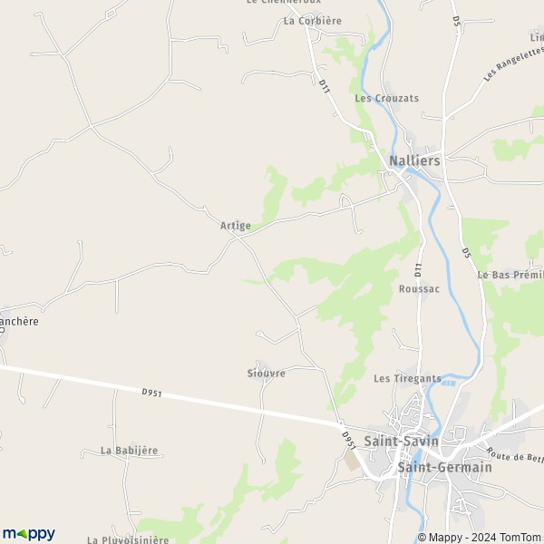 La carte pour la ville de Saint-Savin 86310