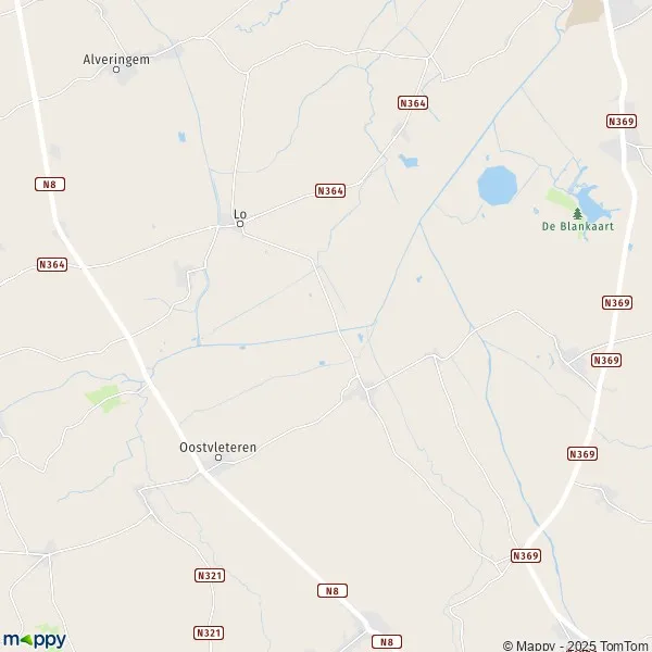 La carte pour la ville de 8647 Lo-Reninge