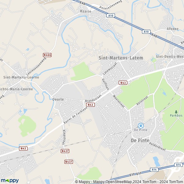 La carte pour la ville de 9051-9831 Sint-Martens-Latem