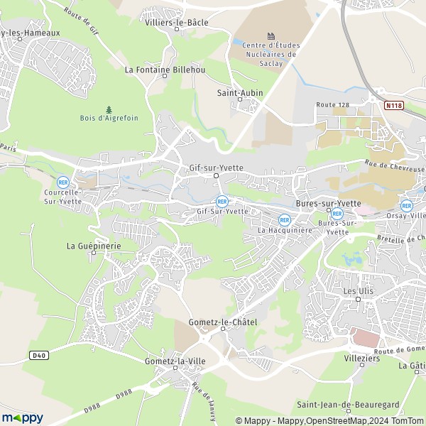 La carte pour la ville de Gif-sur-Yvette 91190