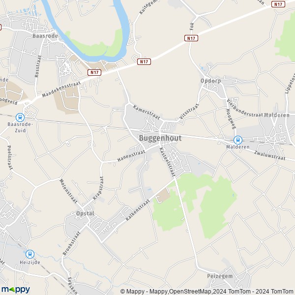 La carte pour la ville de 9255 Buggenhout