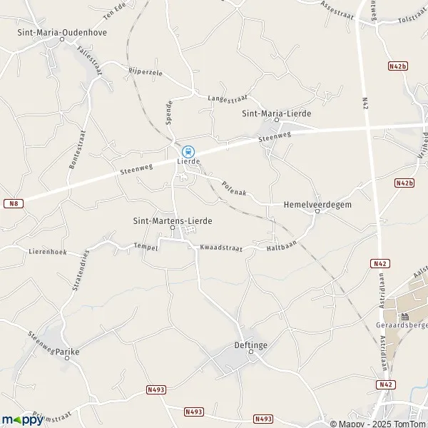 La carte pour la ville de 9570-9572 Lierde