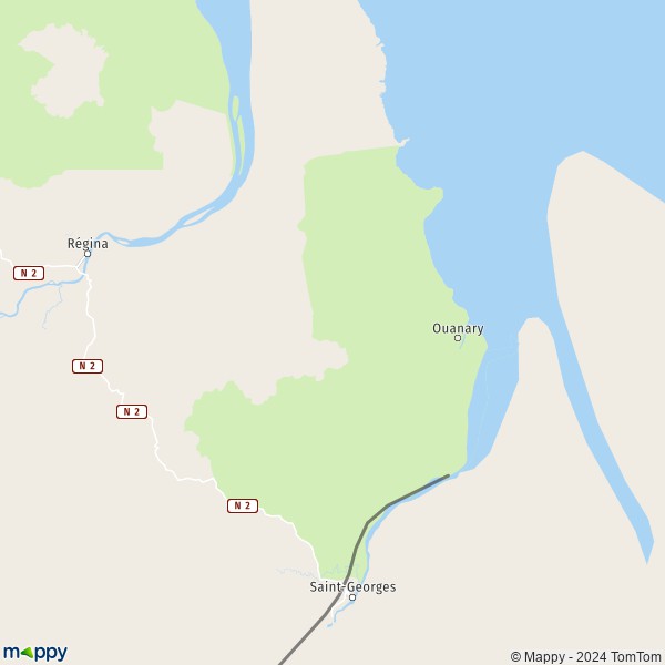 La carte pour la ville de Ouanary 97380
