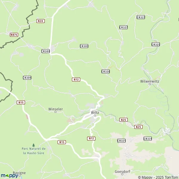 La carte pour la ville de Wiltz L-4518-L-9759
