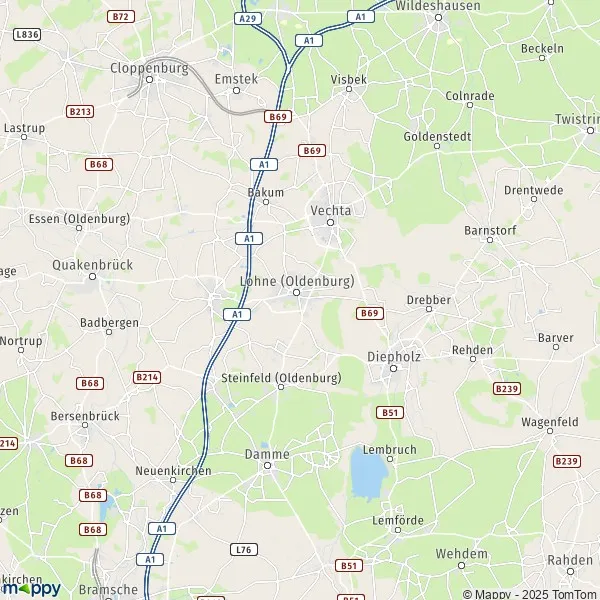 La carte du département Vechta