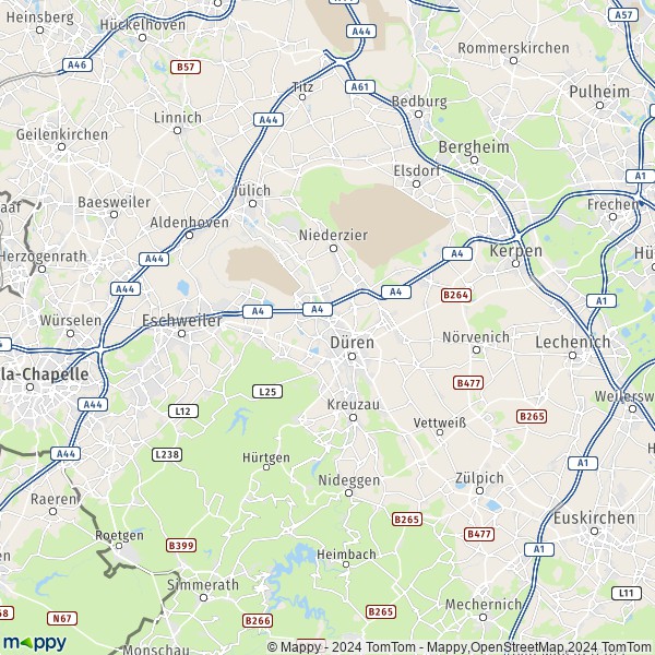 La carte du département Düren