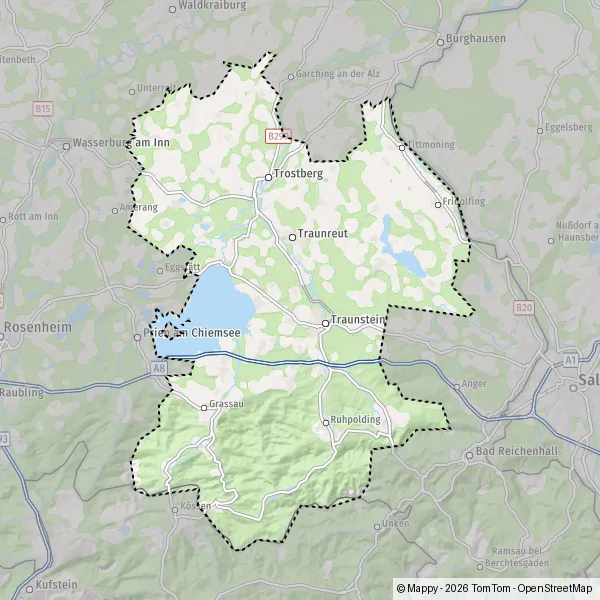 Carte Traunstein : plan de Traunstein et infos pratiques - Mappy
