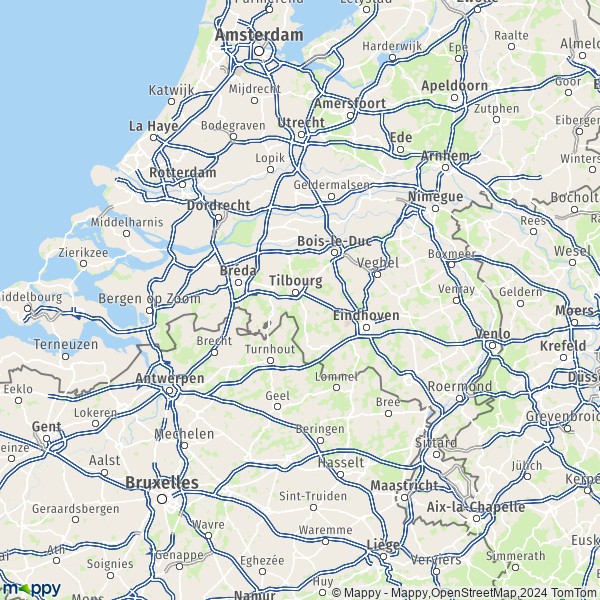 La carte du département Brabant Septentrional