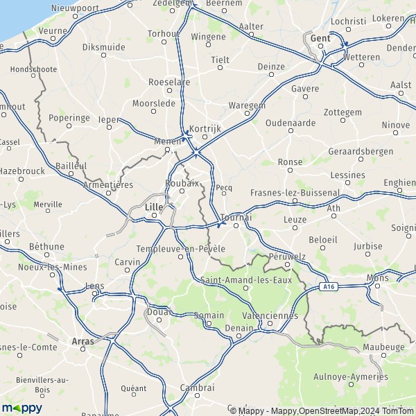 La carte du département Tournai-Mouscron