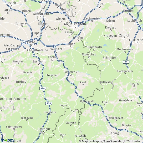 La carte du département Verviers