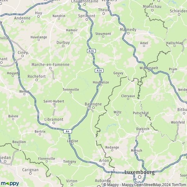 La carte du département Bastogne