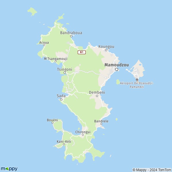 La carte du département Mayotte