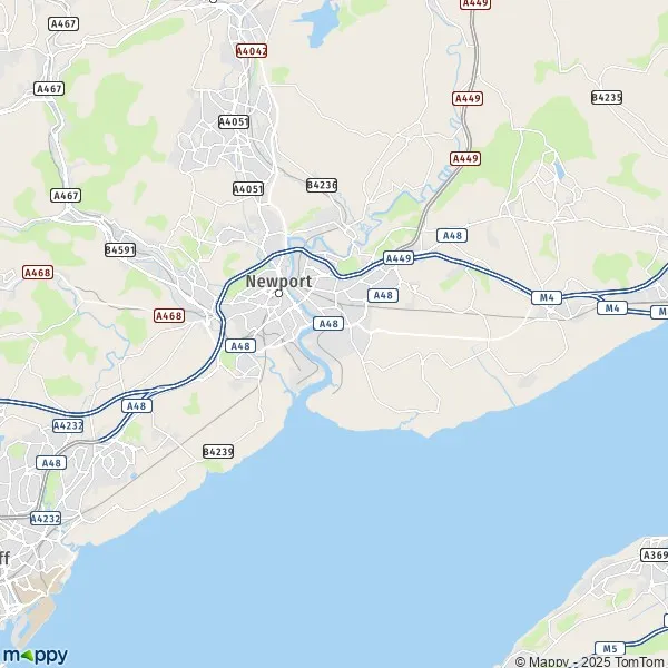 La carte du département Newport