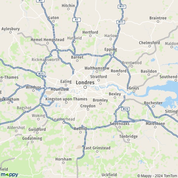 La carte du département Londres