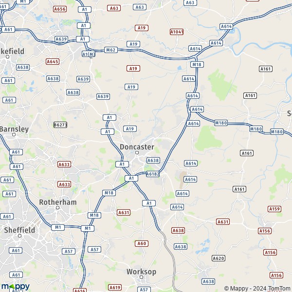 La carte du département Doncaster